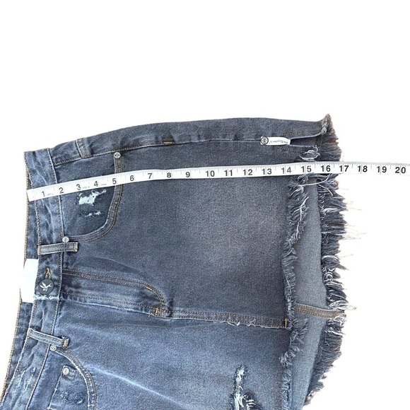 ONE Teaspoon 2020 Mini Skirt- High Waisted Distressed Washed Black Denim Skirt - Picture 10 of 10